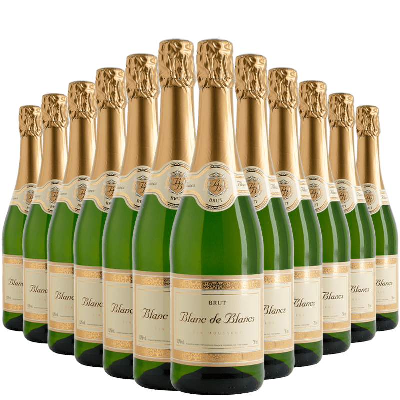Kit 12 Garrafas Espumante Blanc De Blancs Brut