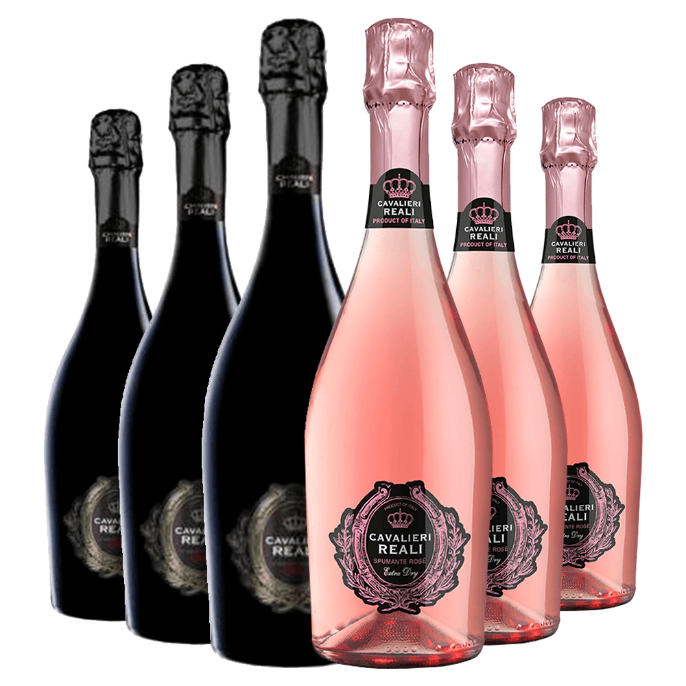 Kit 6 Espumantes Italiano Cavalieri Reali Brut - Branco e Rosé