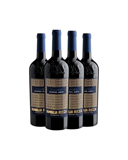 Kit 4 Famiglia Rocca Collezione Oro Cuvée Barrel Aged Rosso Salento IGT