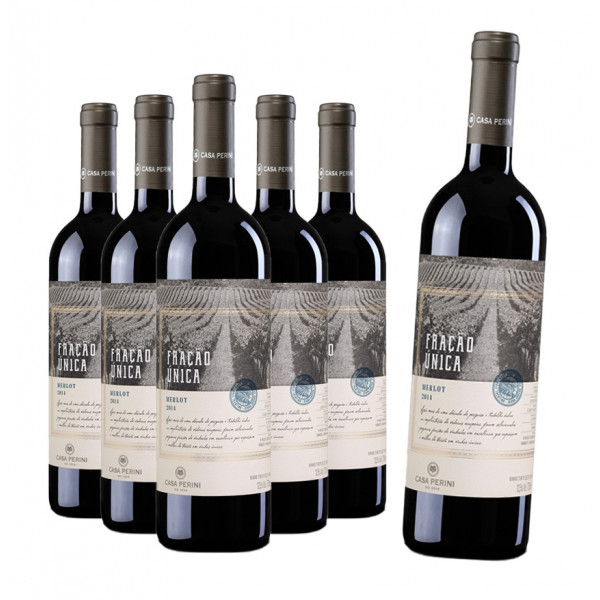 Pack 6 Vinhos Casa Perini Fração Única Merlot 750ml