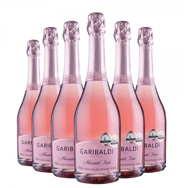 Pack 6 Espumantes Garibaldi Moscatel Rosé 750ml