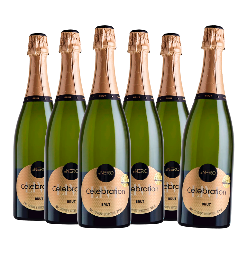 Pack 6 Espumante Ponto Nero Live Celebration Brut 750ml