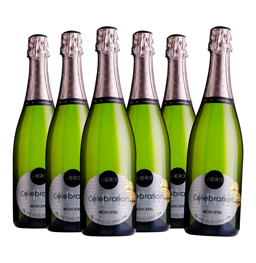 Pack 6 Espumantes Ponto Nero Live Celebration Moscatel 750ml