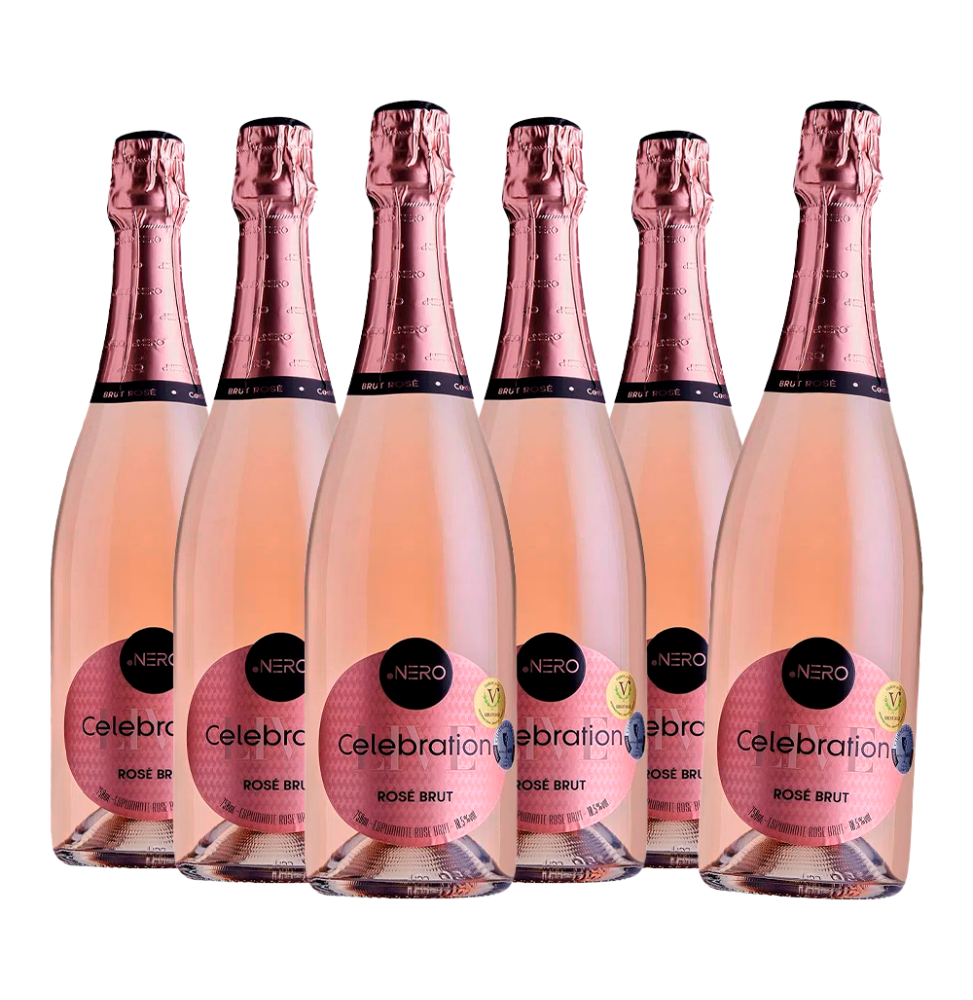 Pack 6 Espumantes Ponto Nero Live Celebration Brut Rosé 750ml