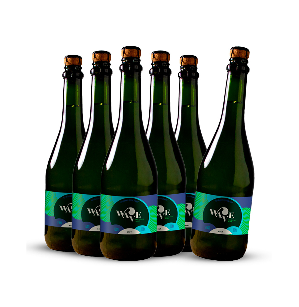 Pack 6 Espumantes Wave Brut Branco 660ml