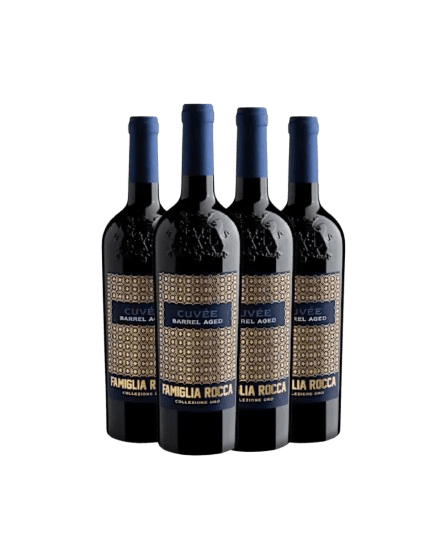 Kit 4 Famiglia Rocca Collezione Oro Cuvée Barrel Aged Rosso Salento IGT