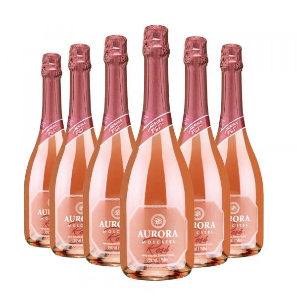 Pack 6 Espumantes Aurora Moscatel Rosé 750ml