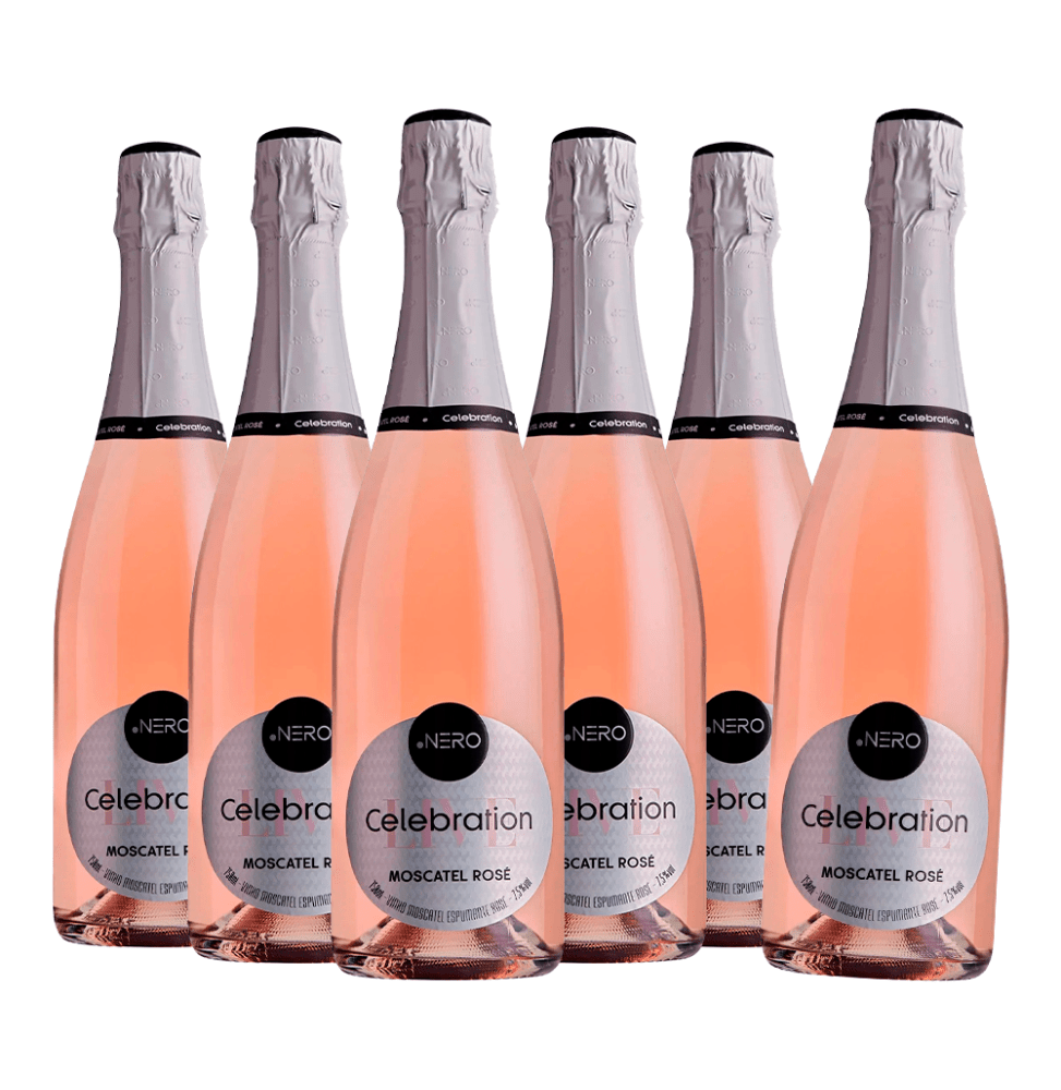 Pack 6 Espumantes Ponto Nero Live Celebration Moscatel Rosé 750ml